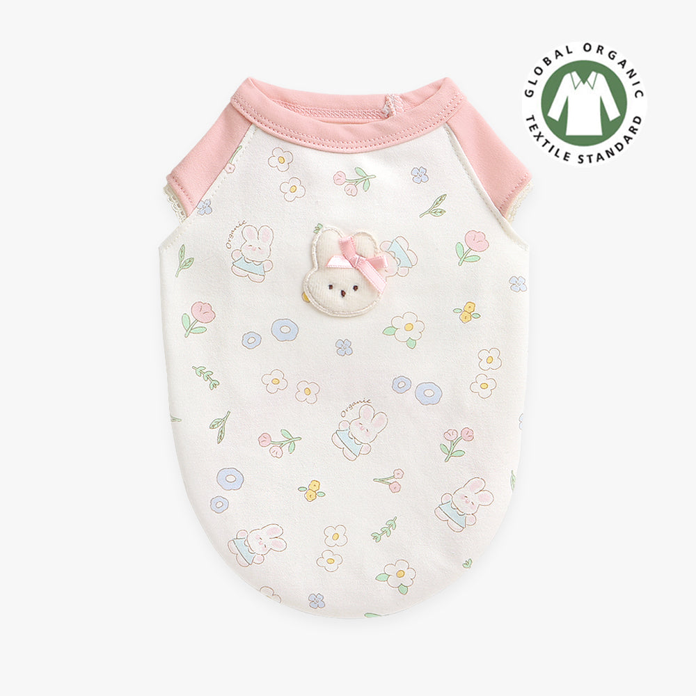 Organic Bunny Garden T-PK - Adorable garden bunny print