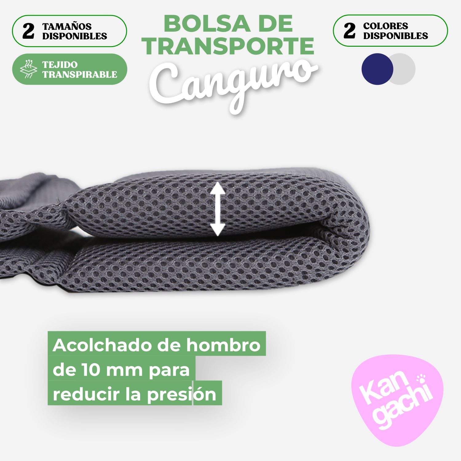 Bolsa Canguro de Malla Transpirable para Perro