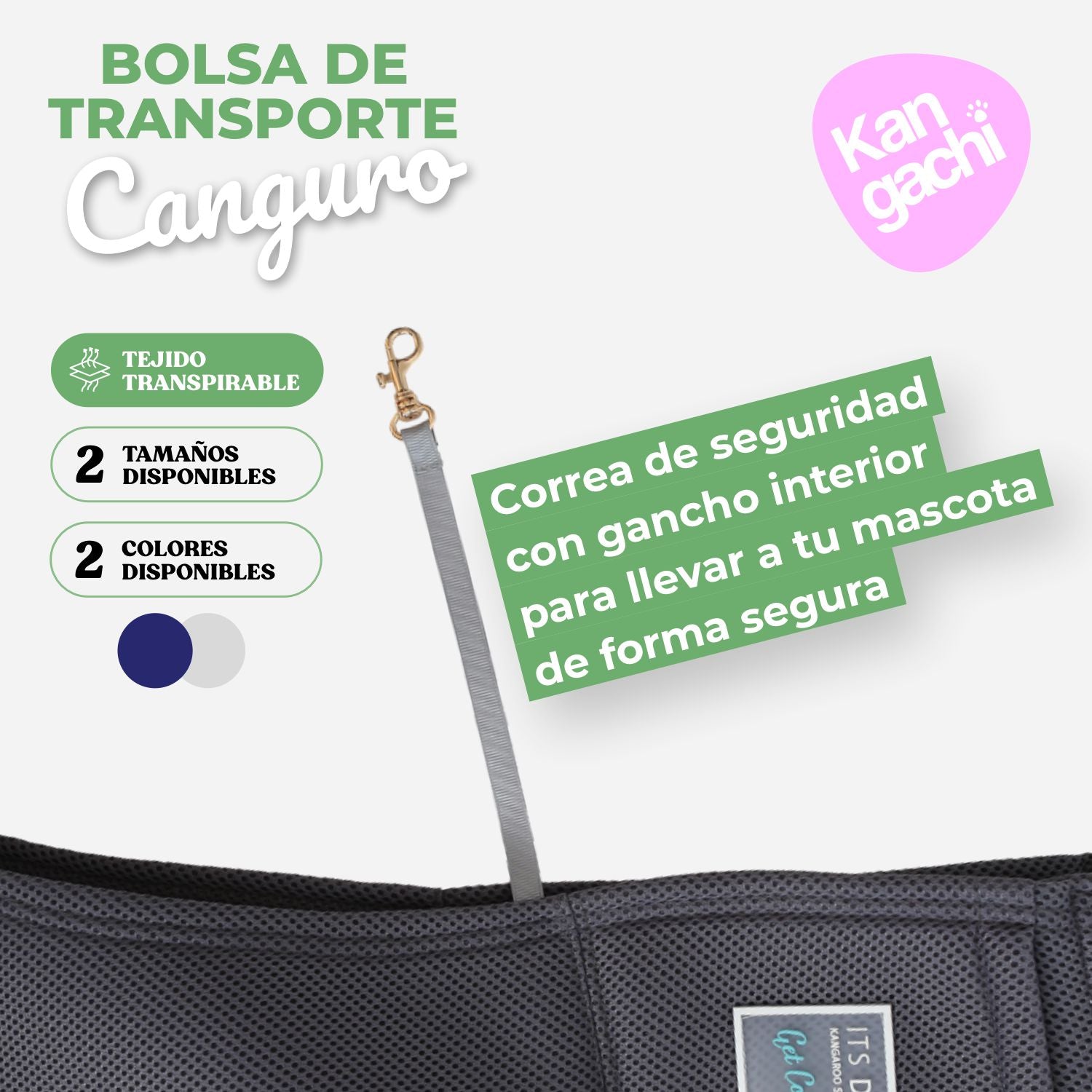 Bolsa Canguro de Malla Transpirable para Perro