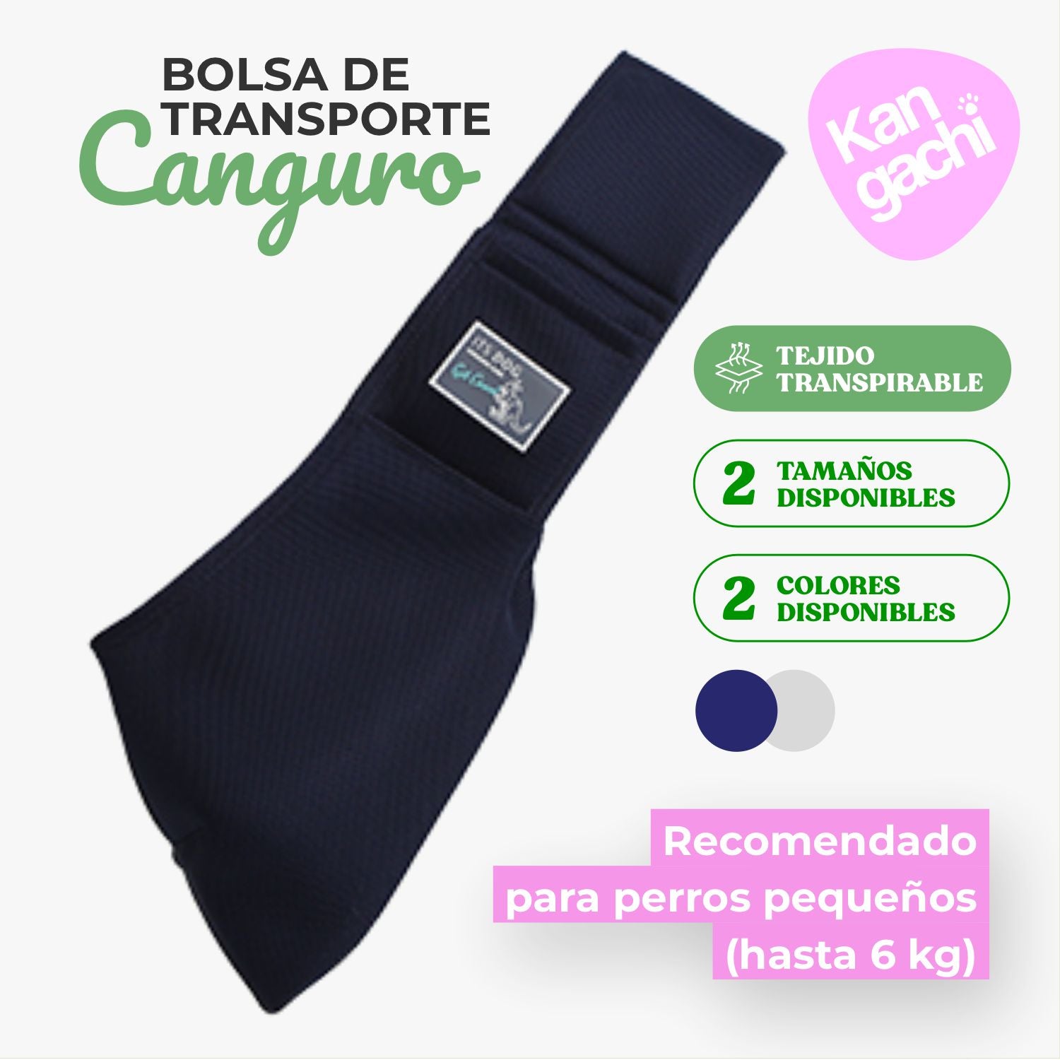 Bolsa Canguro de Malla Transpirable para Perro