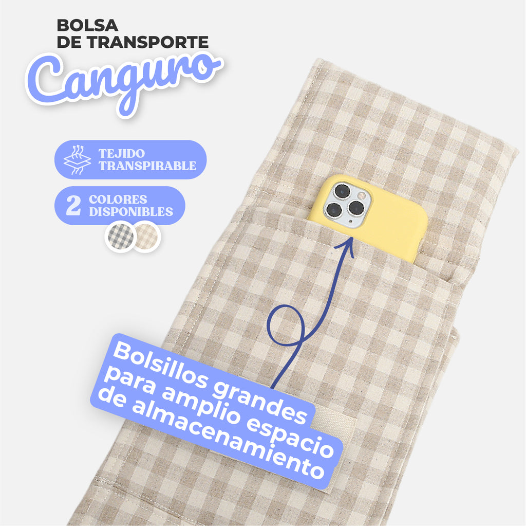 Bolsa_portaperro_canguro_perro_pequeño de algodon calentita alta calidad