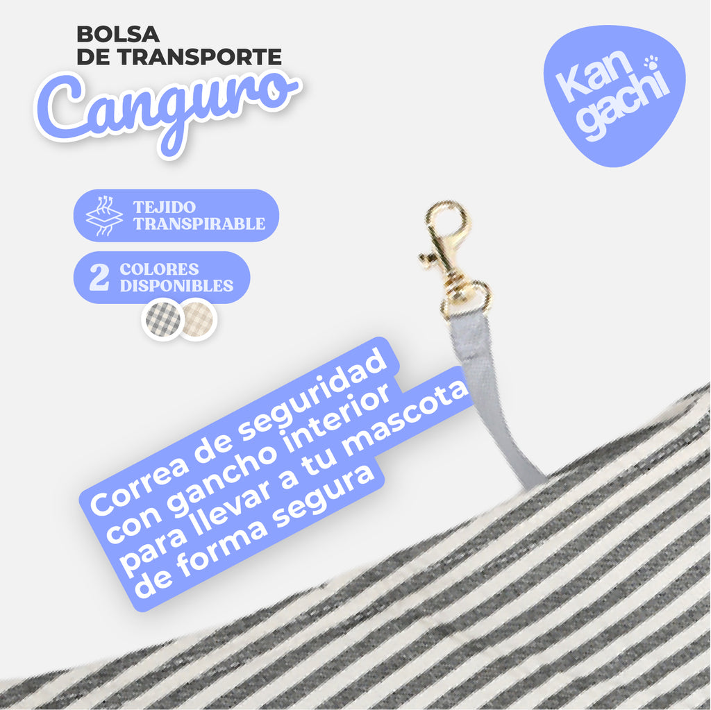 Bolsa_portaperro_canguro_perro_pequeño  con enganche 