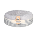 Cama Redonda de Algodón con oso y cojin reversible