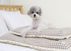 Cama Rectangular Estilo Vichy con Volantes para Perro