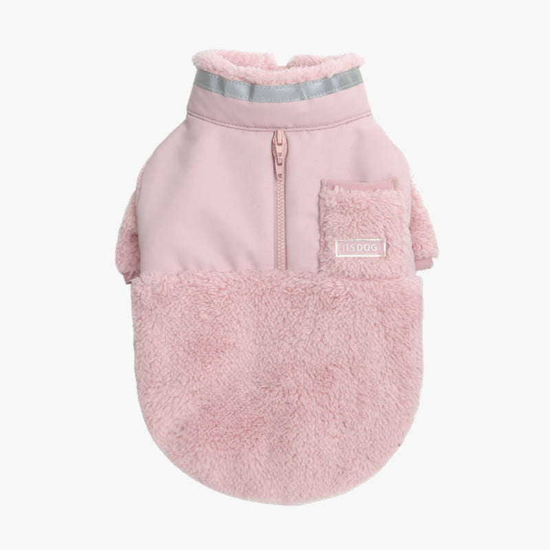 Chaqueta deportiva forro polar rosa perro pequeño 