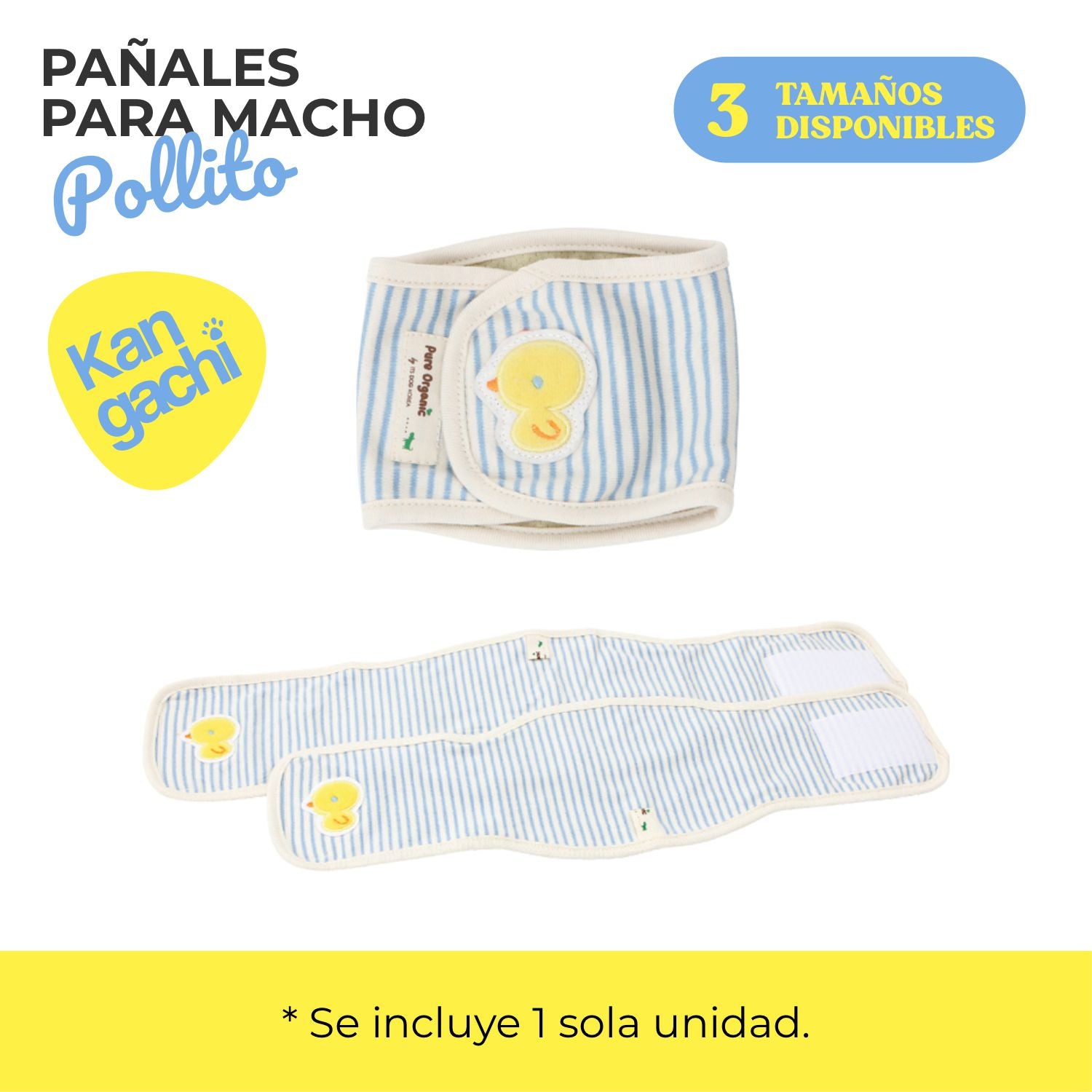 Pañal Orgánico Reutilizable para Perro Macho