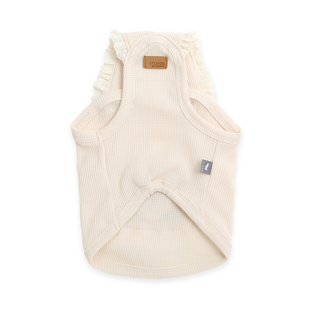 Peto Beige de Punto para Perros con Bolsillo y Ardilla Bordada – Cálido, Suave
