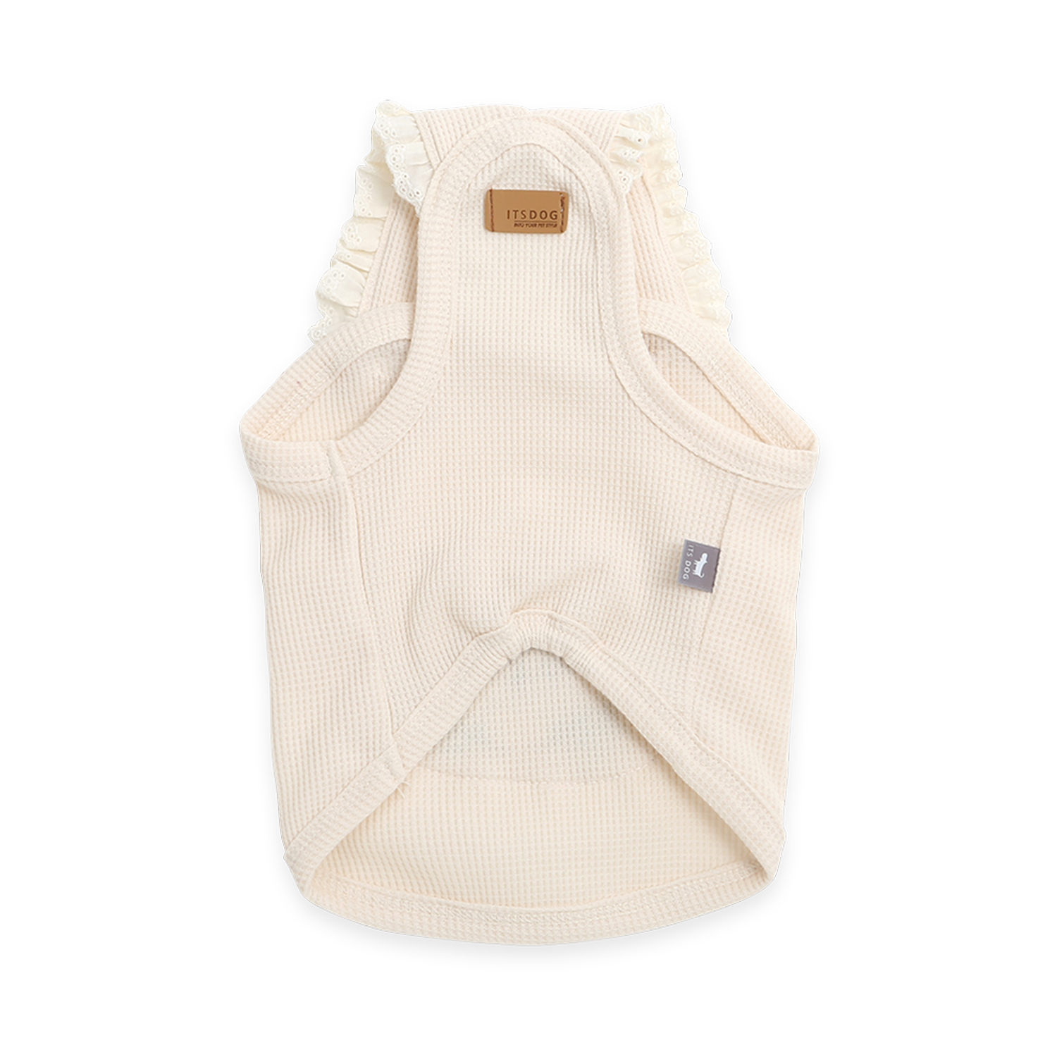 Peto Beige de Punto para Perros con Bolsillo y Ardilla Bordada – Cálido, Suave