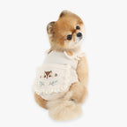 Peto Beige de Punto para Perros con Bolsillo y Ardilla Bordada – Cálido, Suave