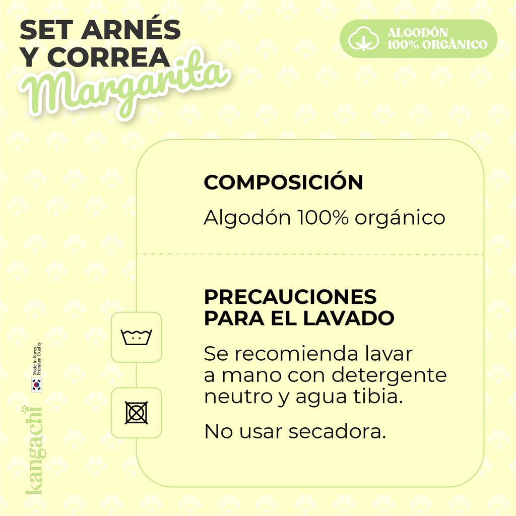 Arnés Margarita con volantes de algodón para perro pequeño
