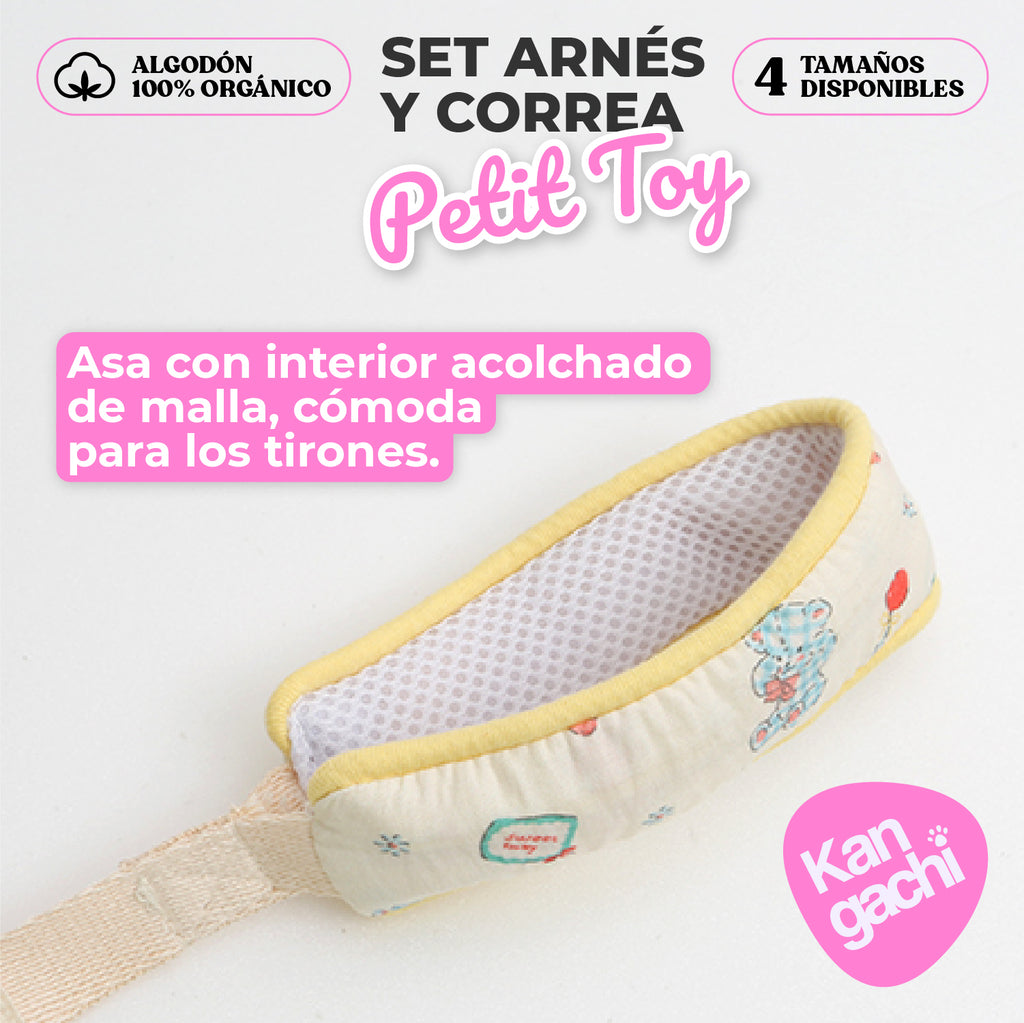 chaleco_arnes_con_pollito_y_volante_organico_perro pequeño transpirable y algodon 