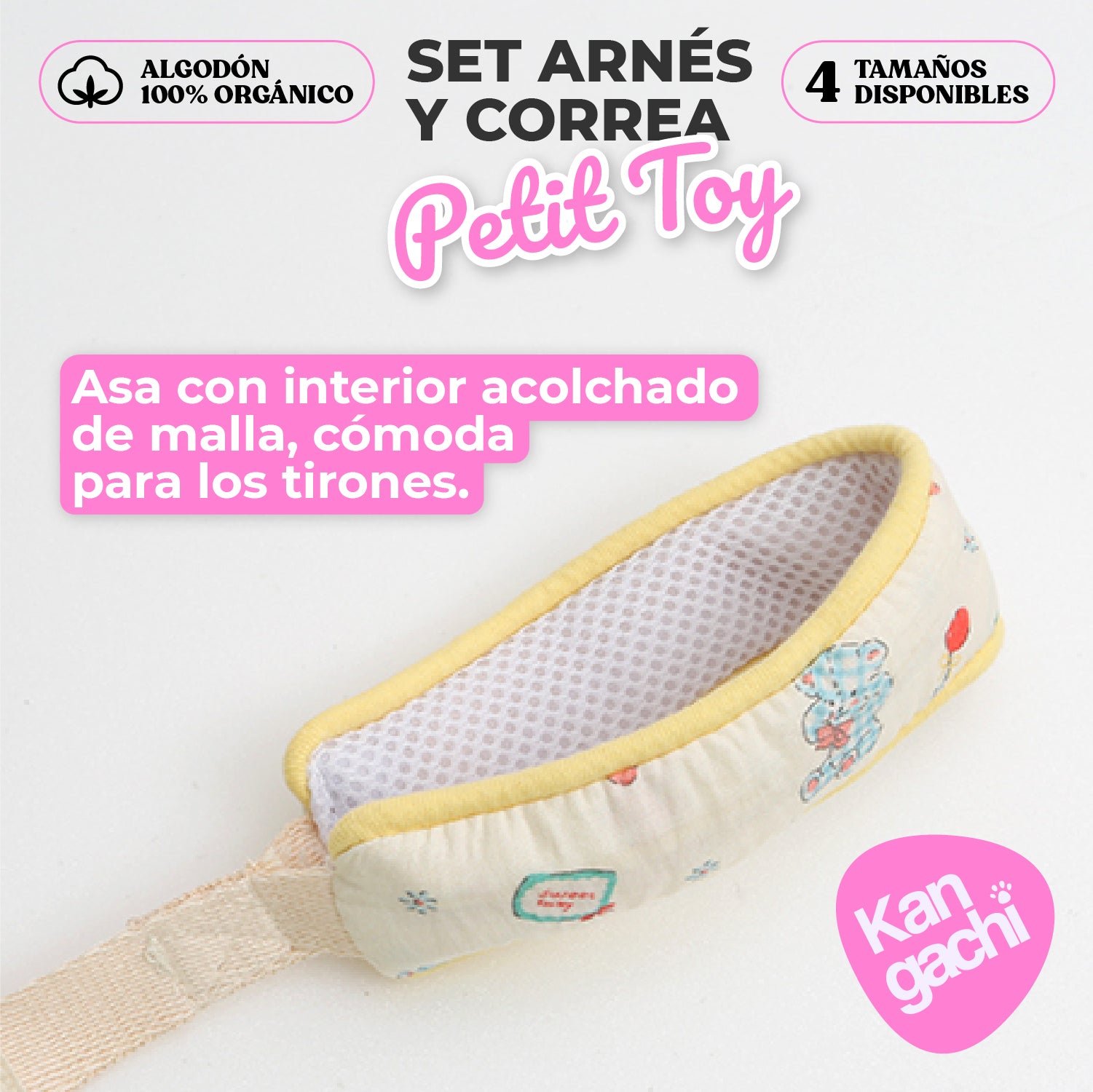 chaleco_arnes_con_pollito_y_volante_organico_perro pequeño transpirable y algodon 