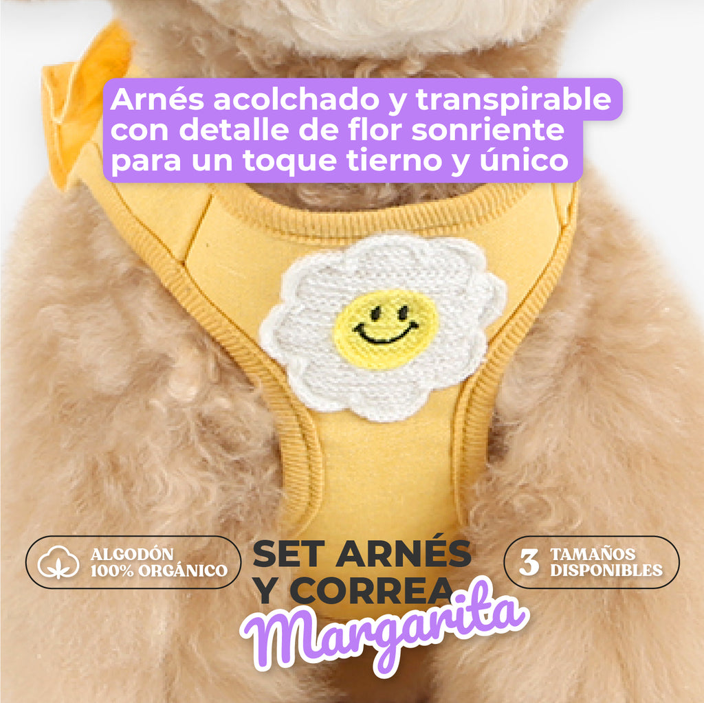 Arnés Margarita con volantes de algodón para perro pequeño
