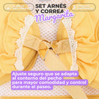Arnés Margarita con volantes de algodón para perro pequeño
