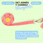 Arnés Margarita con volantes de algodón para perro pequeño