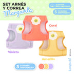Arnés Margarita con volantes de algodón para perro pequeño