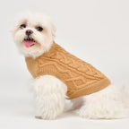 Sueter de punto diseño trenzado elegante calido para perritos 