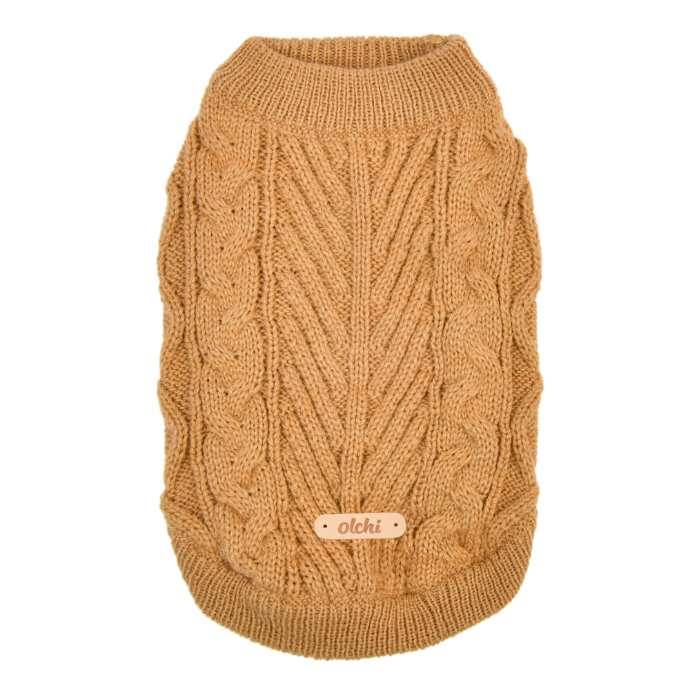 Sueter de punto con diseño trenzado versatil y elegante de invierno 