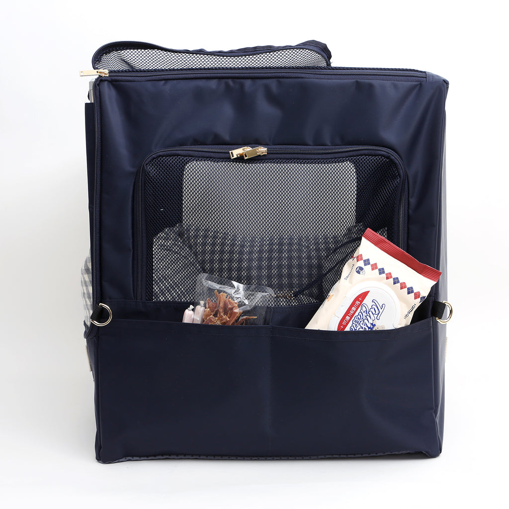 Transportin_PremiumCocheCamaPerro comodo con bolsillos extra