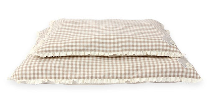 Cama Rectangular Estilo Vichy con Volantes para Perro