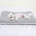 Cama Rectangular Estilo Vichy con Volantes para Perro