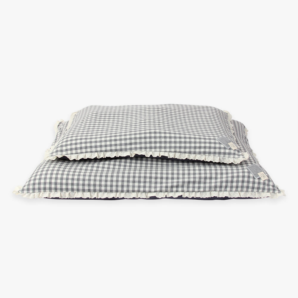Cama Rectangular Estilo Vichy con Volantes para Perro