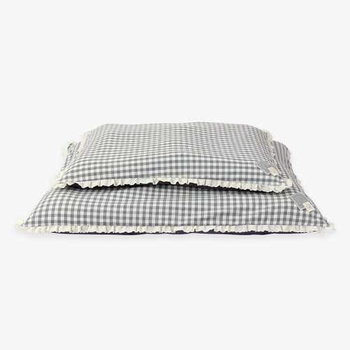 Cama Rectangular Estilo Vichy con Volantes para Perro