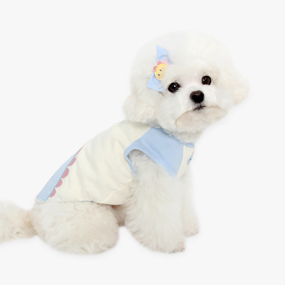 camiseta algodon organico dino dinosaurio perro pequeño