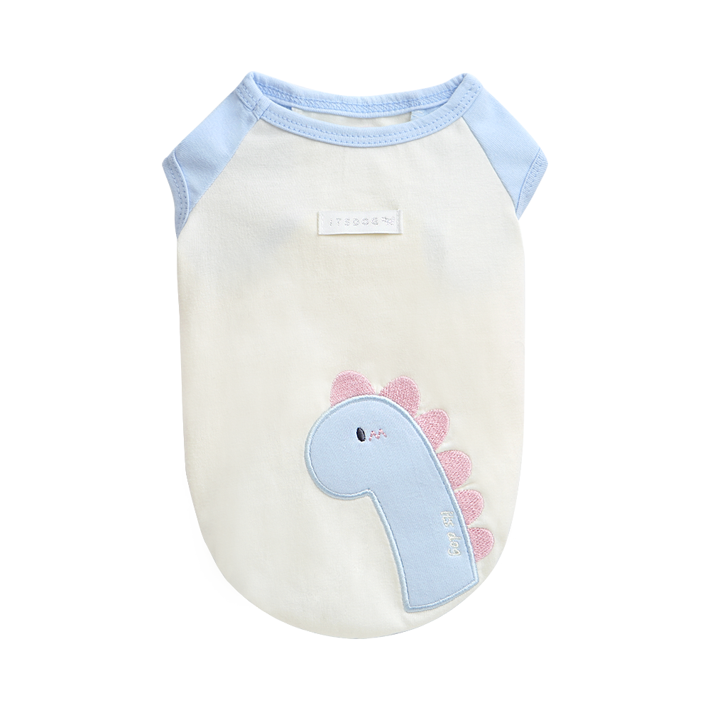 camiseta algodon organico dino dinosaurio perro pequeño