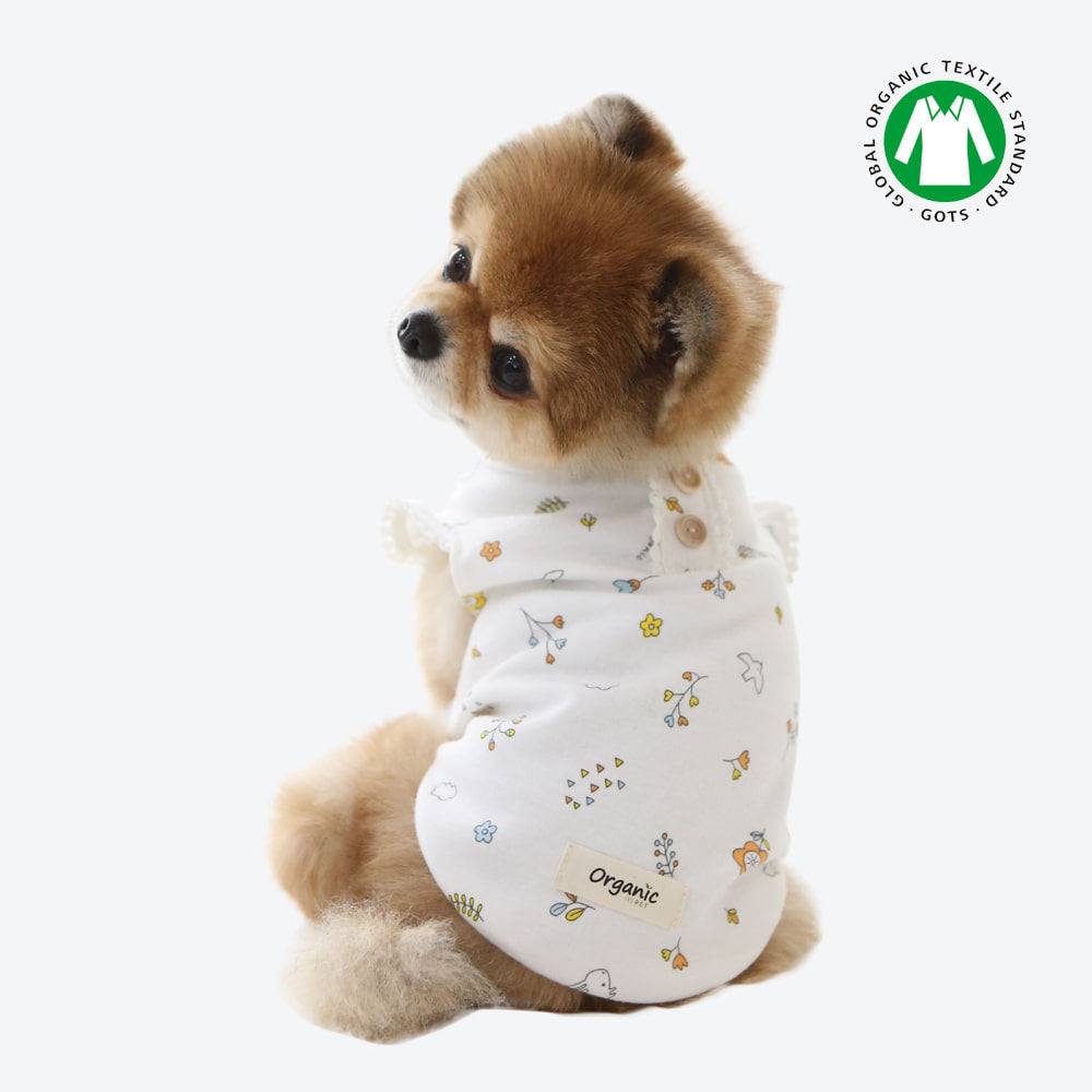 camiseta con volantes algodon organico perro pequeño 