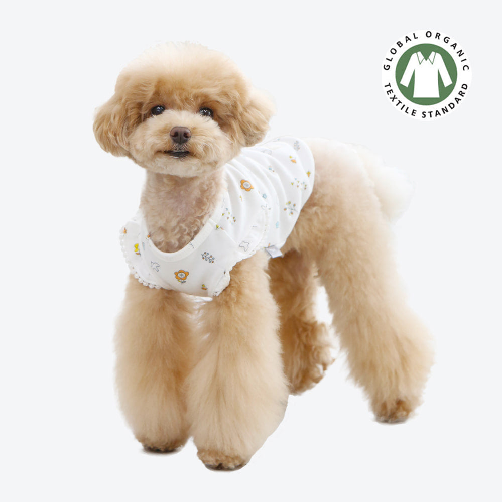 camiseta con volantes algodon organico perro pequeño 