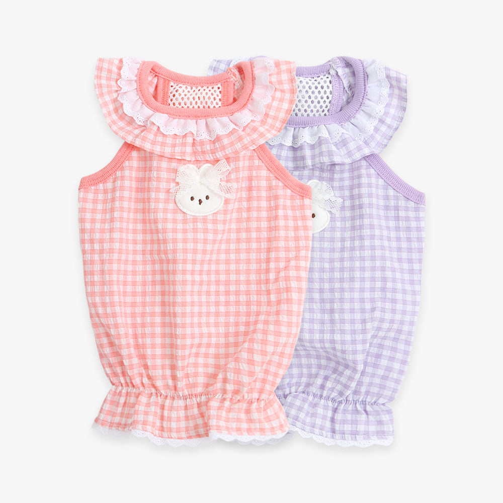camiseta vestido con volantes perro pequeño
