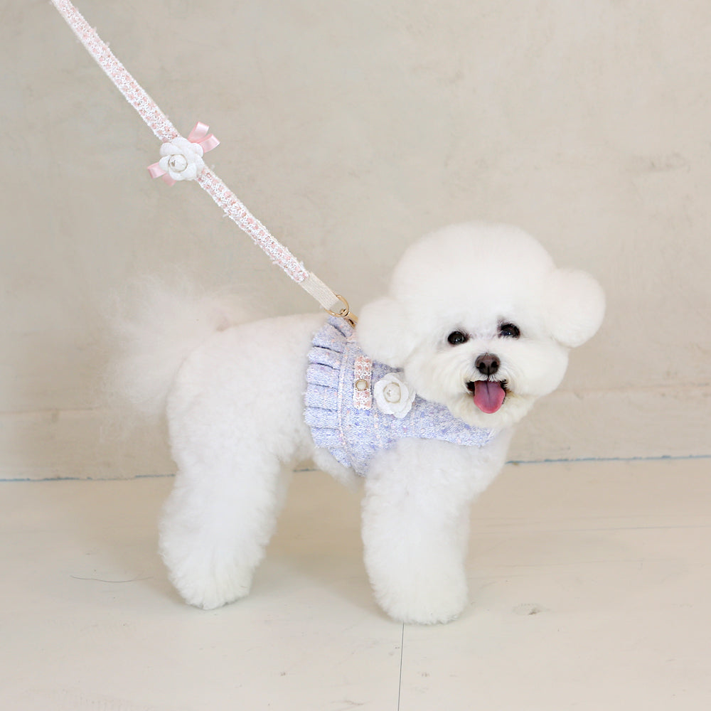 chaleco arnes elegante premium perro pequeño azul lila