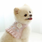 chaleco arnes elegante premium perro pequeño rosa
