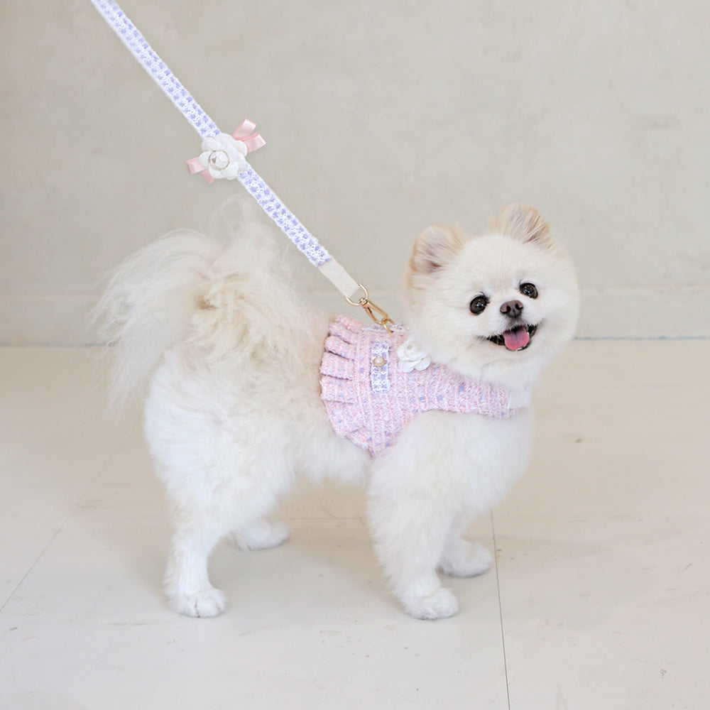 chaleco arnes elegante premium perro pequeño rosa