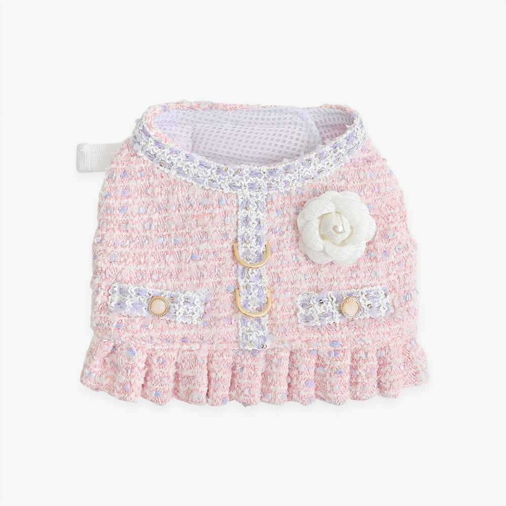 chaleco arnes elegante premium perro pequeño rosa