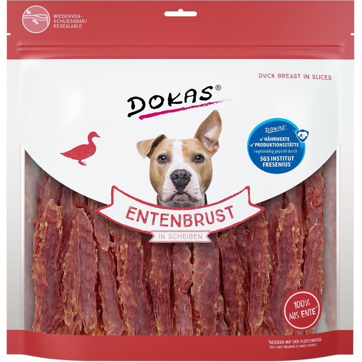 Filetes de Pechuga de Pato Dokas 900 g para Perro