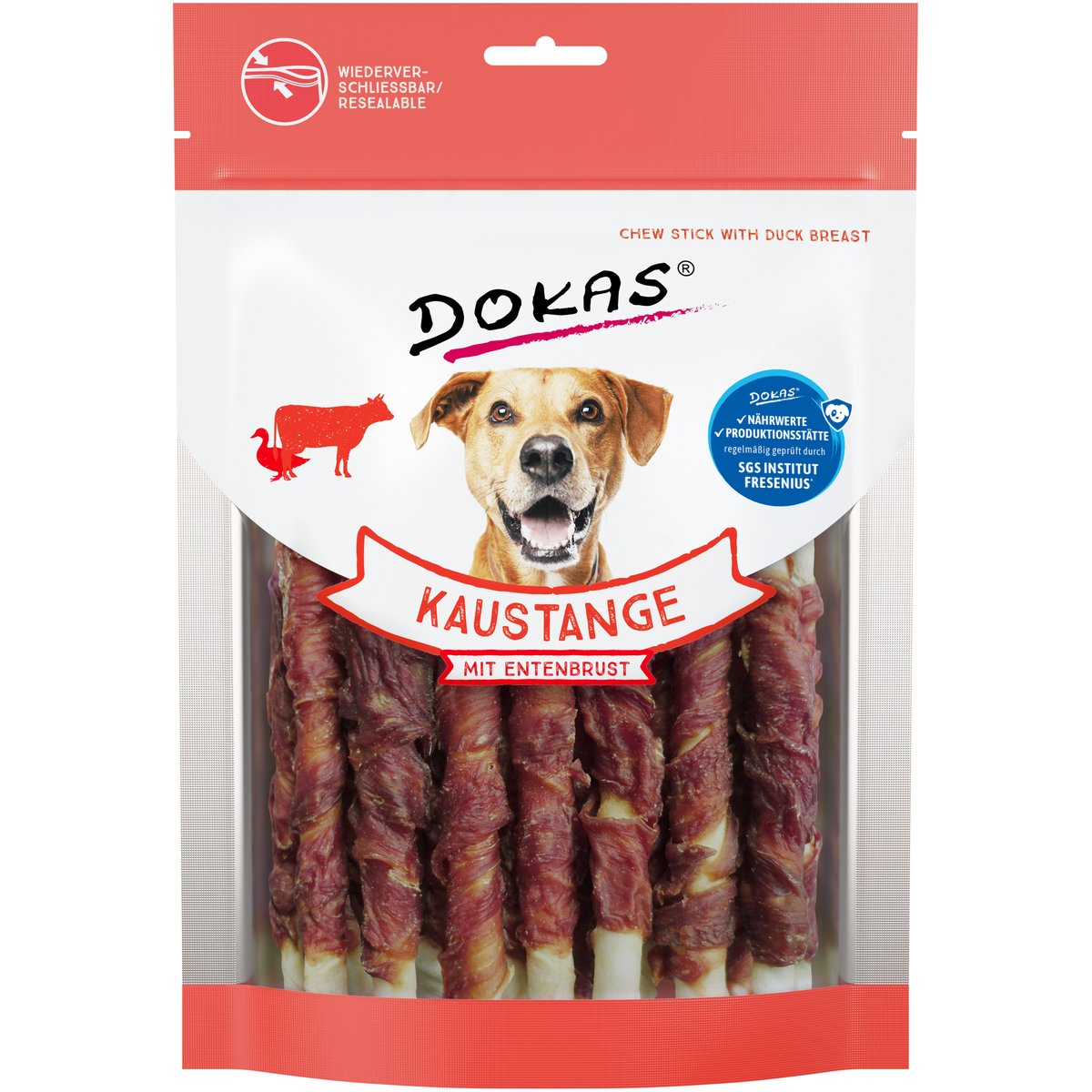 Stick de Cuero con Pechuga de Pato Dokas para Perro