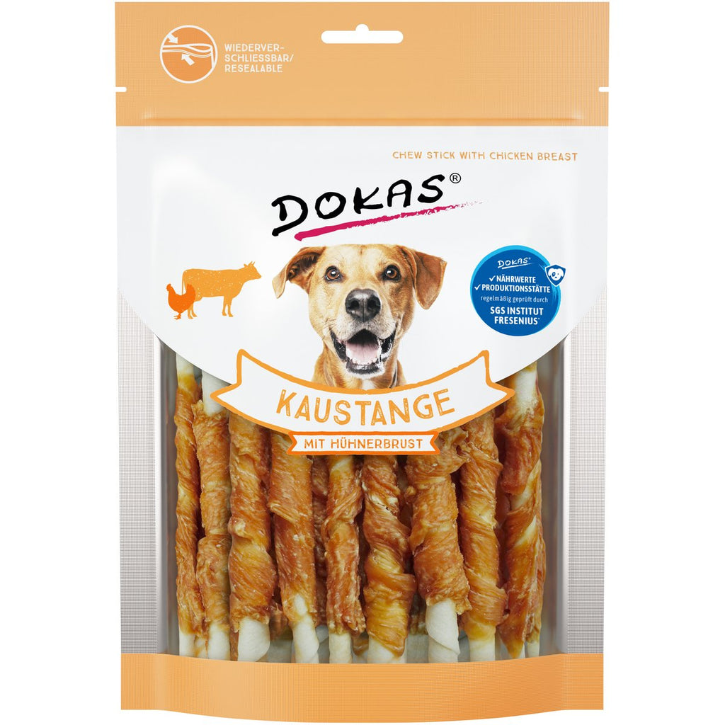 Stick de cuero con pechuga de pollo Dokas para perro
