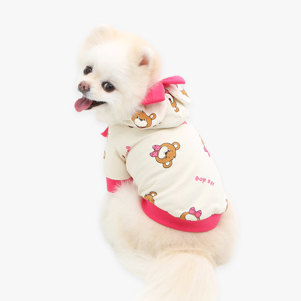 sudadera con capucha oso osito perro pequeño 