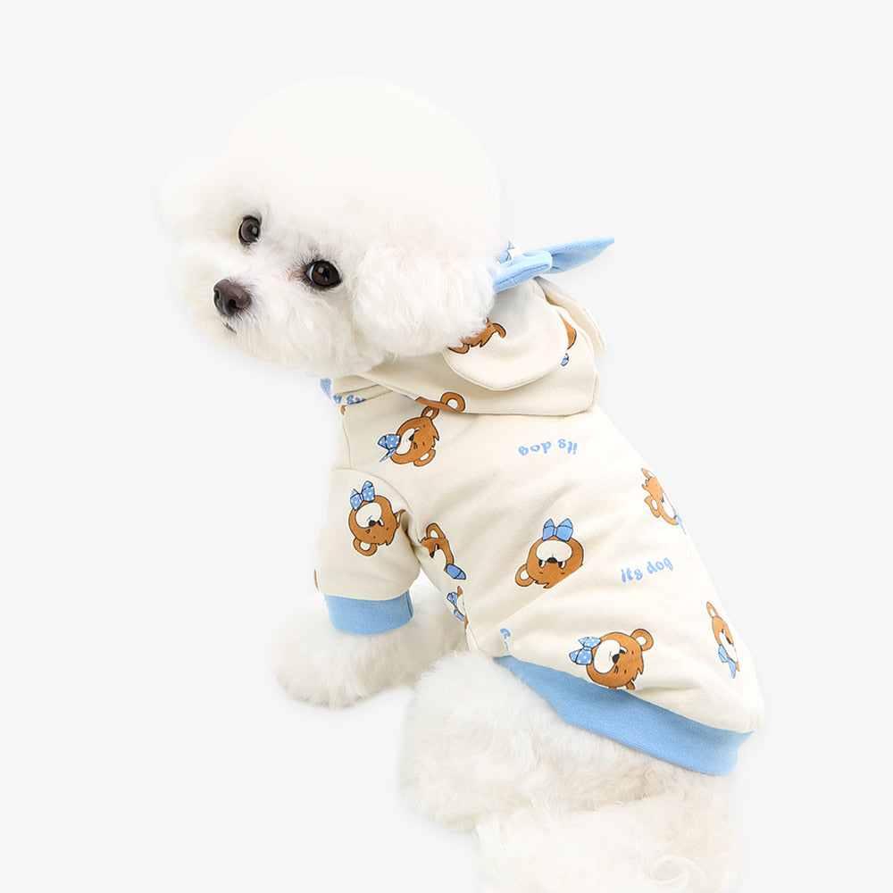 sudadera con capucha oso osito perro pequeño 
