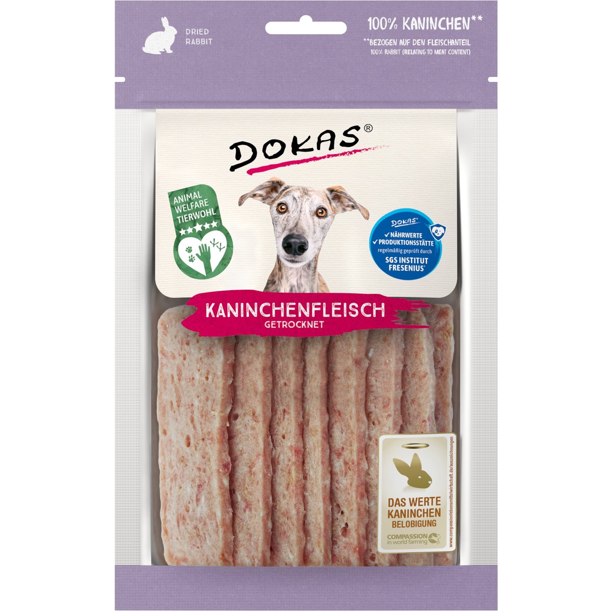 Tiras de Conejo Deshidratadas Dokas para Perro